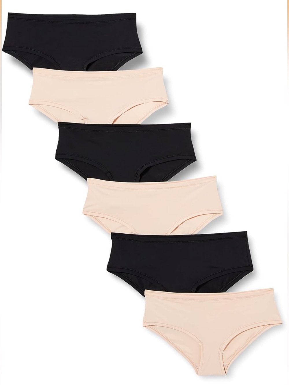6 pair Black & soft petal/nude hipster panties underwear women’s size 4x NEW